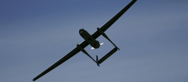 FILE - In this March 7, 2007, file photo, the Israeli army Heron TP drone, also known locally as the Eitan, flies during a display at the Palmahim Air Force Base in Palmahim, Israel FILE - In this March 7, 2007, file photo, the Israeli army Heron TP drone, also known locally as the Eitan, flies during a display at the Palmahim Air Force Base in Palmahim, Israel - Sputnik International