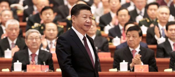 Chinese President Xi Jinping walks to the lectern to deliver his speech during the opening session of the 19th National Congress of the Communist Party of China at the Great Hall of the People in Beijing, China October 18, 2017. Chinese President Xi Jinping walks to the lectern to deliver his speech during the opening session of the 19th National Congress of the Communist Party of China at the Great Hall of the People in Beijing, China October 18, 2017. - Sputnik International