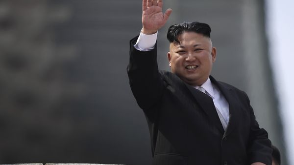 North Korean leader Kim Jong Un waves during a military parade on Saturday, April 15, 2017, in Pyongyang, North Korea to celebrate the 105th birth anniversary of Kim Il Sung, the country's late founder and grandfather of current ruler Kim Jong Un. - Sputnik International
