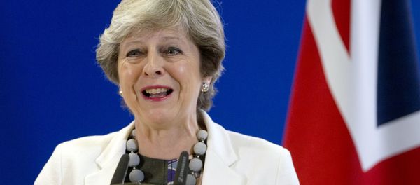 British Prime Minister Theresa May Theresa May speaks during a media conference at an EU summit in Brussels on Friday, Oct. 20, 2017. - Sputnik International