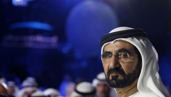 Sheikh Mohammed bin Rashid al-Maktoum, Prime Minister of the United Arab Emirates (UAE) and ruler of Dubai takes part in a ceremony to unveil UAE's Mars Mission on May 6, 2015 in Dubai. The UAE Mars Mission aims to provide a global picture of the Martian atmosphere through a probe named Al Amal to be launched in July 2020 to reach Mars in 2021, according to the engineers involved in the project. - Sputnik International