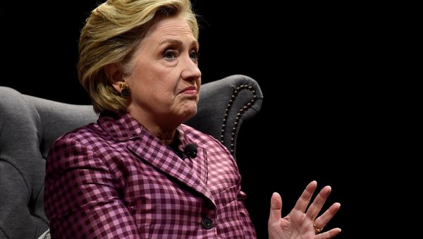 Former US Secretary of State, Hillary Clinton speaks during an interview with Mariella Frostrup at the Cheltenham Literature Festival in Cheltenham, Britain October 15, 2017. - Sputnik International