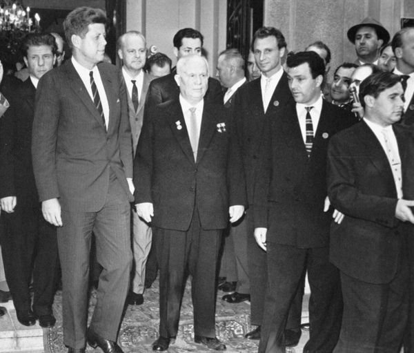 Nikita Khrushchev, first secretary of the CPSU Central Committee and Prime Minister of the USSR, and the U.S. President John Kennedy at the Soviet embassy in Vienna. (File) Nikita Khrushchev, first secretary of the CPSU Central Committee and Prime Minister of the USSR, and the U.S. President John Kennedy at the Soviet embassy in Vienna. (File) - Sputnik International