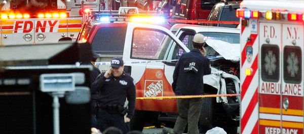 Investigators are near the Home Depot truck which struck down multiple people on a bike path, killing several and injuring numerous others at the crime scene in lower Manhattan in New York, NY, U.S., October 31, 2017. Investigators are near the Home Depot truck which struck down multiple people on a bike path, killing several and injuring numerous others at the crime scene in lower Manhattan in New York, NY, U.S., October 31, 2017. - Sputnik International