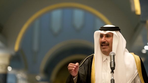 In this Tuesday, March 5, 2013 file photo, former Qatari Prime Minister and Foreign Minister Sheik Hamad bin Jassim Al Thani speaks during a news conference with US Secretary of State John Kerry, at Wajbah Palace, in Doha, Qatar. - Sputnik International
