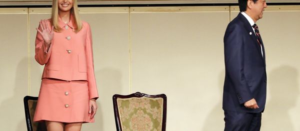 Ivanka Trump, left, adviser to and daughter of U.S. President Donald Trump, and Japan's Prime Minister Shinzo Abe attend a meeting of the World Assembly for Women (WAW!) in Tokyo Friday, Nov. 3, 2017. - Sputnik International