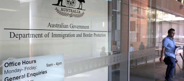 A man leaves the Department of Immigration and Border Protection offices in Sydney, Thursday, April 20, 2017. - Sputnik International