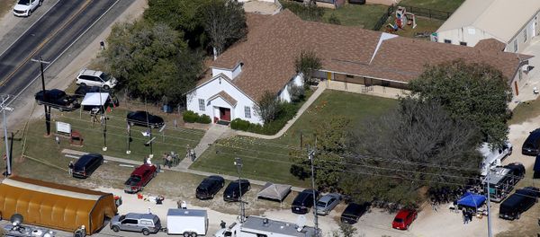 An aerial photo showing the site of a mass shooting at the First Baptist Church of Sutherland Springs, Texas, U.S., November 6, 2017 - Sputnik International