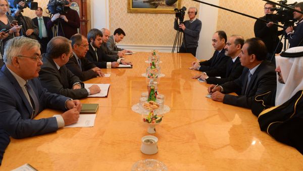 Foreign Minister Sergei Lavrov's meeting with leader of the Syrian opposition group Syria's Tomorrow Ahmad Jarba in Moscow - Sputnik International