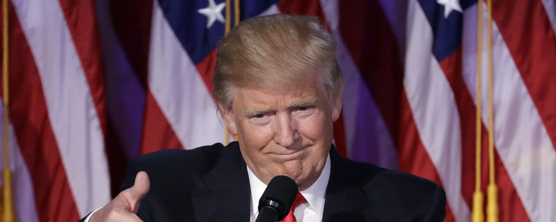 President-elect Donald Trump gives his acceptance speech during his election night rally, Wednesday, Nov. 9, 2016, in New York. - Sputnik International, 1920, 31.07.2022