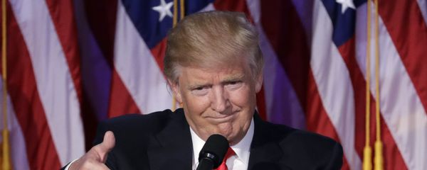 President-elect Donald Trump gives his acceptance speech during his election night rally, Wednesday, Nov. 9, 2016, in New York. - Sputnik International