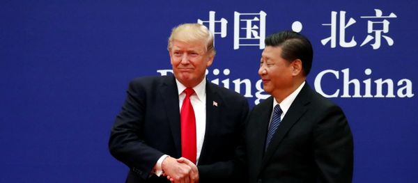 U.S. President Donald Trump and China's President Xi Jinping meet business leaders at the Great Hall of the People in Beijing, China, November 9, 2017 U.S. President Donald Trump and China's President Xi Jinping meet business leaders at the Great Hall of the People in Beijing, China, November 9, 2017 - Sputnik International