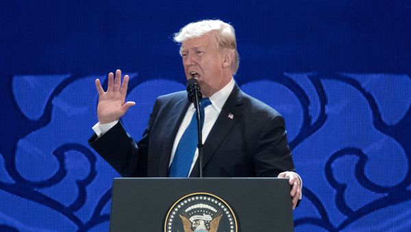 U.S. President Donald Trump speaks at the Asia-Pacific Economic Cooperation (APEC) CEO Summit at the Aryana Convention Center in Danang, Vietnam, Friday, Nov. 10, 2017 - Sputnik International