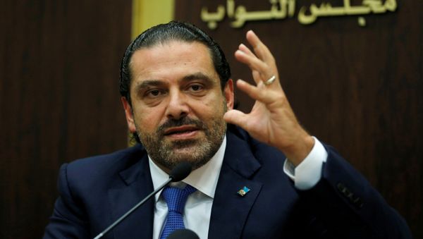 Lebanon's prime minister Saad al-Hariri gestures during a press conference in parliament building at downtown Beirut, Lebanon October 9, 2017 Lebanon's prime minister Saad al-Hariri gestures during a press conference in parliament building at downtown Beirut, Lebanon October 9, 2017 - Sputnik International