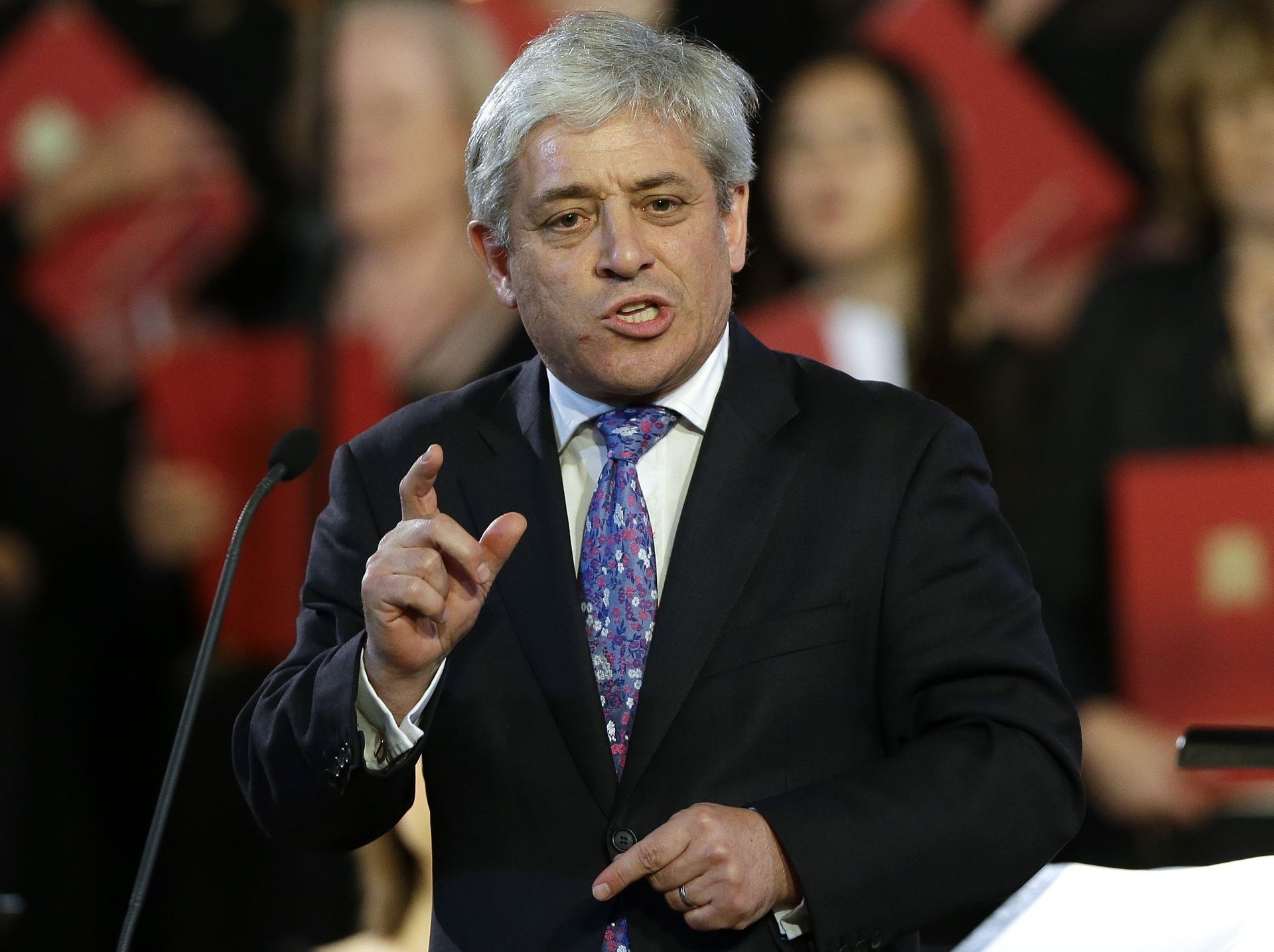 Speaker of The House of Commons John Bercow speaks at concert where The German Bundestag and British Parliament choirs performed together to commemorate WW1, in the House of Commons, in London Speaker of The House of Commons John Bercow speaks at concert where The German Bundestag and British Parliament choirs performed together to commemorate WW1, in the House of Commons, in London - Sputnik International, 1920, 08.03.2022