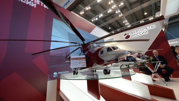 Helicopters of Russia stand at the 8th Innoprom-2017 International Industrial Exhibition at Ekaterinburg-EXPO international exhibition center in Yekaterinburg - Sputnik International