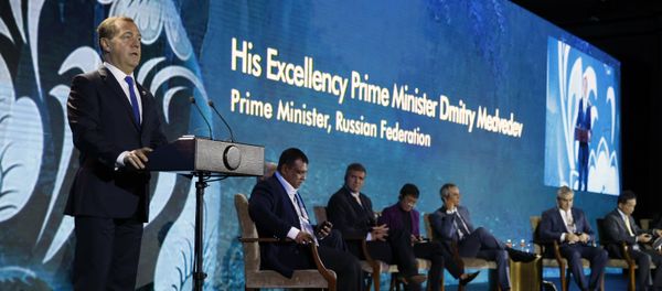 Russian Prime Minister Dmitry Medvedev speaking at the 31st ASEAN summit Russian Prime Minister Dmitry Medvedev speaking at the 31st ASEAN summit - Sputnik International