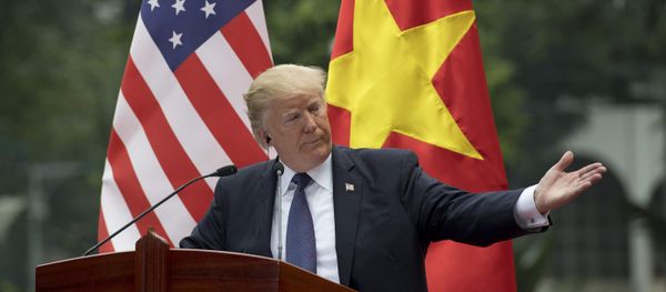US President Donald Trump talks during a joint press conference with Vietnamese President Tran Dai Quang in Hanoi on November 12, 2017 US President Donald Trump talks during a joint press conference with Vietnamese President Tran Dai Quang in Hanoi on November 12, 2017 - Sputnik International