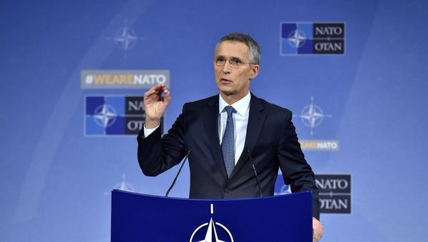 NATO Secretary General Jens Stoltenberg holds a news conference during a North Atlantic Council (NAC) defence ministers meeting in Brussels, Belgium November 9, 2017 NATO Secretary General Jens Stoltenberg holds a news conference during a North Atlantic Council (NAC) defence ministers meeting in Brussels, Belgium November 9, 2017 - Sputnik International