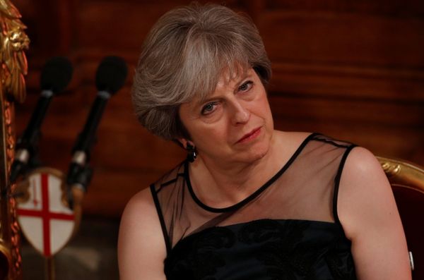 Britain's Prime Minister Theresa May listens to a speech at the Lord Mayor's Banquet at the Guildhall, in London, Britain November 13, 2017. Britain's Prime Minister Theresa May listens to a speech at the Lord Mayor's Banquet at the Guildhall, in London, Britain November 13, 2017. - Sputnik International