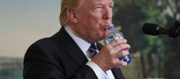 President Donald Trump pauses to drink water as he speaks in the Diplomatic Reception Room of the White House, Wednesday, Nov. 15, 2017 in Washington President Donald Trump pauses to drink water as he speaks in the Diplomatic Reception Room of the White House, Wednesday, Nov. 15, 2017 in Washington - Sputnik International