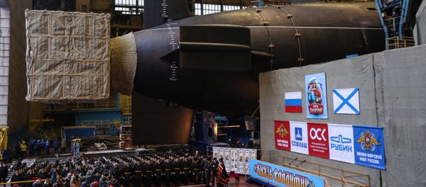 Launching Knyaz Vladimir nuclear-powered submarine cruiser in Severodvinsk - Sputnik International