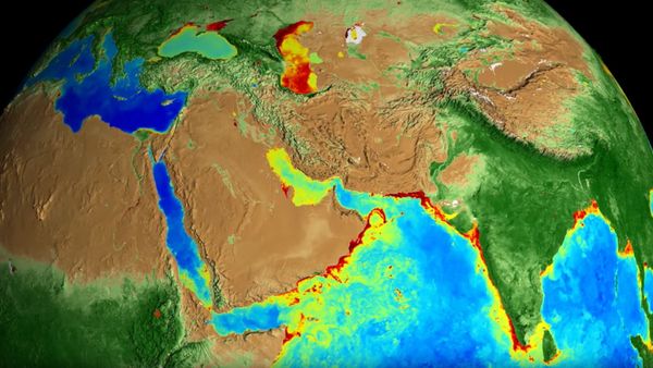 Image from NASA 'Our Living Planet From Space' video posted Nov 13, 2017, documenting 20 years of seasonal change on earth and detailing oceanic surface temperature warming. - Sputnik International