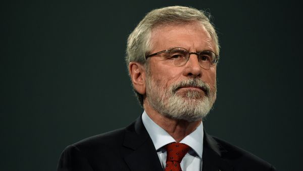 Sinn Fein President Gerry Adams delivers a speech at his party's annual conference in Dublin, Ireland November 18, 2017. - Sputnik International