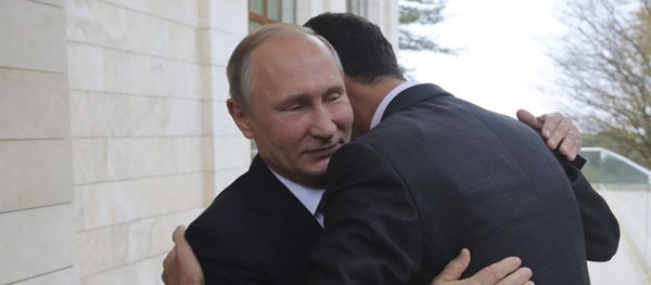 Russian President Vladimir Putin (L) welcomes Syrian President Bashar al-Assad during a meeting in the Black Sea resort of Sochi, Russia November 20, 2017. Picture taken November 20, 2017 Russian President Vladimir Putin (L) welcomes Syrian President Bashar al-Assad during a meeting in the Black Sea resort of Sochi, Russia November 20, 2017. Picture taken November 20, 2017 - Sputnik International