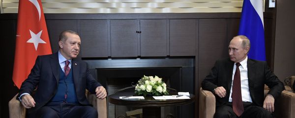 November 13, 2017. Russian President Vladimir Putin and Turkish President Recep Tayyip Erdogan (left) during the meeting November 13, 2017. Russian President Vladimir Putin and Turkish President Recep Tayyip Erdogan (left) during the meeting - Sputnik International