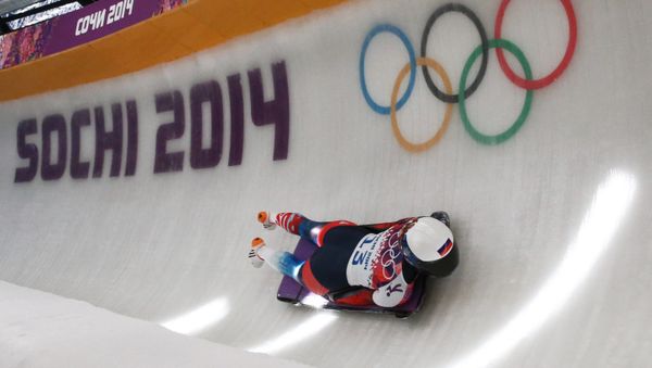 Olga Potylitsyna (Russia) during of the first run in the women’s skeleton at the XXII Olympic Winter Games in Soch - Sputnik International