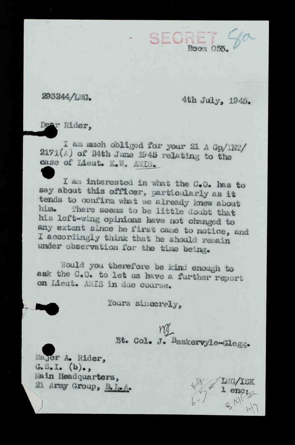 British Army correspondence regarding Kingsley Amis British Army correspondence regarding Kingsley Amis - Sputnik International