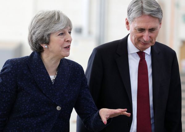 Britain's Prime Minister Theresa May and Chancellor of the Exchequer Philip Hammond visit Leeds College of Building, Leeds, Britain, November 23, 2017 Britain's Prime Minister Theresa May and Chancellor of the Exchequer Philip Hammond visit Leeds College of Building, Leeds, Britain, November 23, 2017 - Sputnik International