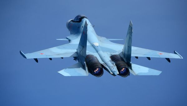 A Su-30 interceptor at the second qualification round of the Aviadarts 2017 regional military aviation competition at the Tsentralnaya Uglovaya airfield in the Primorye Territory A Su-30 interceptor at the second qualification round of the Aviadarts 2017 regional military aviation competition at the Tsentralnaya Uglovaya airfield in the Primorye Territory - Sputnik International