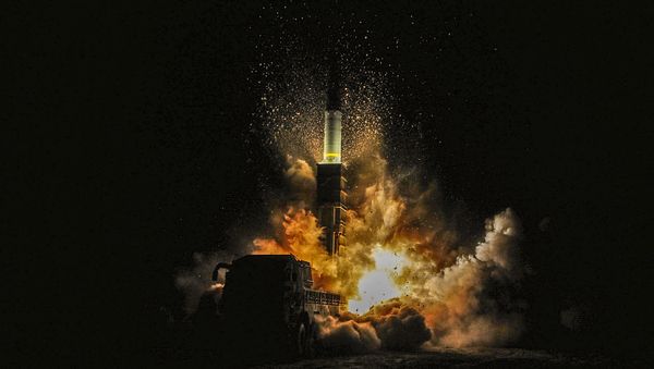 South Korea's Hyunmoo II missile is fired during an exercise at an undefined location in the east coast of South Korea, November 29, 2017 - Sputnik International