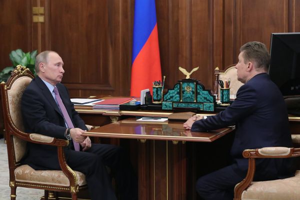 November 28, 2017. Russian President Vladimir Putin meets with Alexei Miller, right, Deputy Chairman of the Board of Directors, Chairman of the Management Committee, Gazprom - Sputnik International