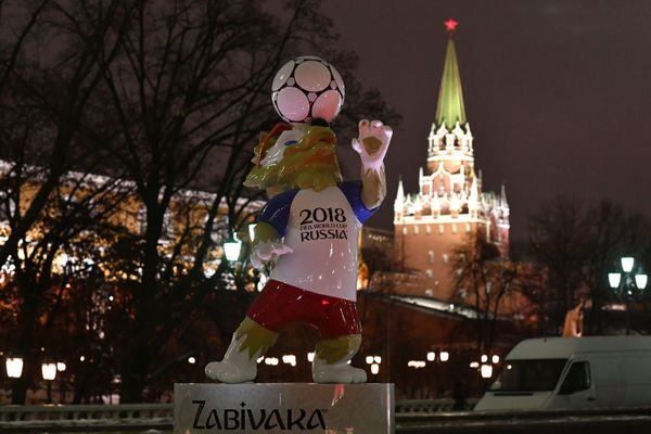 Art objects installed on Manezhnaya Square in Moscow ahead of the 2018 FIFA World Cup Russia Final Draw Art objects installed on Manezhnaya Square in Moscow ahead of the 2018 FIFA World Cup Russia Final Draw - Sputnik International