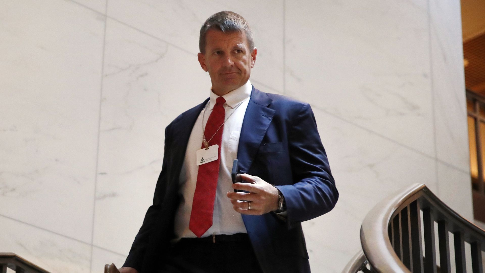 Blackwater founder Erik Prince arrives for a closed meeting with members of the House Intelligence Committee, Thursday, Nov. 30, 2017, on Capitol Hill in Washington Blackwater founder Erik Prince arrives for a closed meeting with members of the House Intelligence Committee, Thursday, Nov. 30, 2017, on Capitol Hill in Washington - Sputnik International, 1920, 20.02.2021