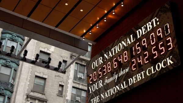 The National Debt Clock is seen in the Manhattan borough of New York City, New York, U.S., November 30, 2017 The National Debt Clock is seen in the Manhattan borough of New York City, New York, U.S., November 30, 2017 - Sputnik International