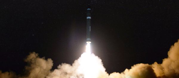 A view of the newly developed intercontinental ballistic rocket Hwasong-15's test that was successfully launched is seen in this undated photo released by North Korea's Korean Central News Agency (KCNA) in Pyongyang November 30, 2017 - Sputnik International