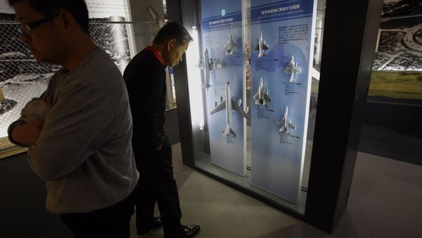 In this Sunday, Dec. 2, 2012 photo, a visitor, right, looks at model replicas of aircraft of the U.S. Air Force Kadena base on display at the Learning Exhibition Hall of Kadena in Kadena, Okinawa, southwestern Japan. For nearly 70 years, Okinawa has gotten more than its share of America's military - more jets rattling homes, more crimes rattling nerves. It's the only Japanese island invaded by U.S. land forces during World War II. It endured 27 years under U.S. administration, and it continues to host two-thirds of Japan's U.S. bases. - Sputnik International