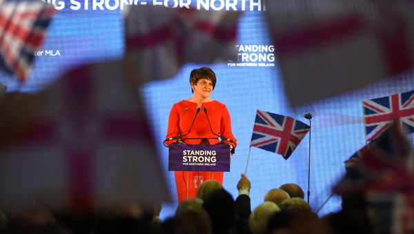 DUP leader Arlene Foster speaks at her party's annual conference in Belfast, Northern Ireland, November 25, 2017. - Sputnik International