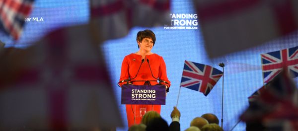 DUP leader Arlene Foster speaks at her party's annual conference in Belfast, Northern Ireland, November 25, 2017. DUP leader Arlene Foster speaks at her party's annual conference in Belfast, Northern Ireland, November 25, 2017. - Sputnik International