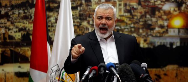 Hamas Chief Ismail Haniyeh gestures as he delivers a speech over U.S. President Donald Trump's decision to recognize Jerusalem as the capital of Israel, in Gaza City December 7, 2017 - Sputnik International