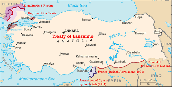 Map of post-WWI Turkey's borders as defined under the 1923 Treaty of Lausanne - Sputnik International