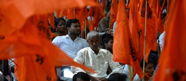 Indian United Hindu Front activists participate in a protest against the alleged 'Love Jihad' movement in New Delhi on September 23, 2014 - Sputnik International
