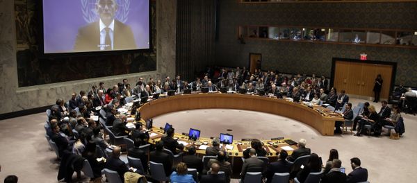 United Nations Special Coordinator for the Middle East Peace Process Nikolay Mladenov, on screen, addresses the Security Council, from Jerusalem, at United Nations headquarters, Friday, Dec. 8, 2017. United Nations Special Coordinator for the Middle East Peace Process Nikolay Mladenov, on screen, addresses the Security Council, from Jerusalem, at United Nations headquarters, Friday, Dec. 8, 2017. - Sputnik International