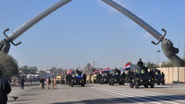 Military vehicles of Iraqi security forces are seen during an Iraqi military parade in Baghdad's fortified Green Zone, Iraq December 10, 2017 Military vehicles of Iraqi security forces are seen during an Iraqi military parade in Baghdad's fortified Green Zone, Iraq December 10, 2017 - Sputnik International