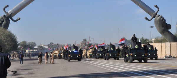 Military vehicles of Iraqi security forces are seen during an Iraqi military parade in Baghdad's fortified Green Zone, Iraq December 10, 2017 Military vehicles of Iraqi security forces are seen during an Iraqi military parade in Baghdad's fortified Green Zone, Iraq December 10, 2017 - Sputnik International