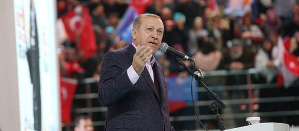 Turkish President Tayyip Erdogan addresses his supporters during a meeting of his ruling AK Party in Sivas, Turkey December 10, 2017 - Sputnik International